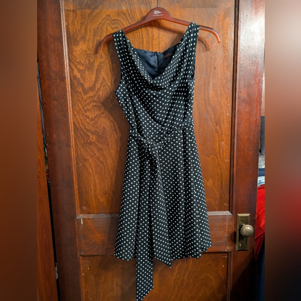 Elegant Black Polka Dot Dress